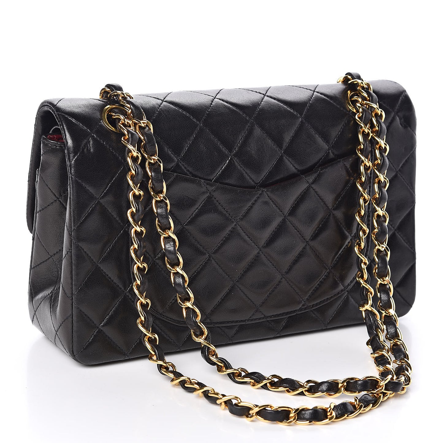 Lambskin Quilted Small Double Flap Black