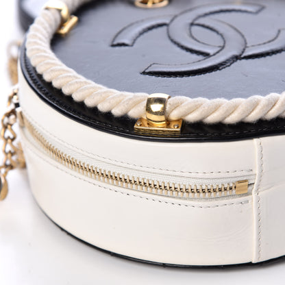 Chanel Crumpled Calfskin Cotton Small En Vogue Round Bag Black 5 of 12