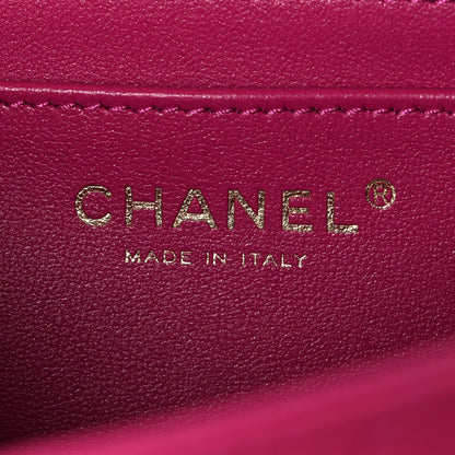 Chanel Lambskin Quilted Medium Crystal Top Handle Rectangular Flap Dark Pink 5 of 9