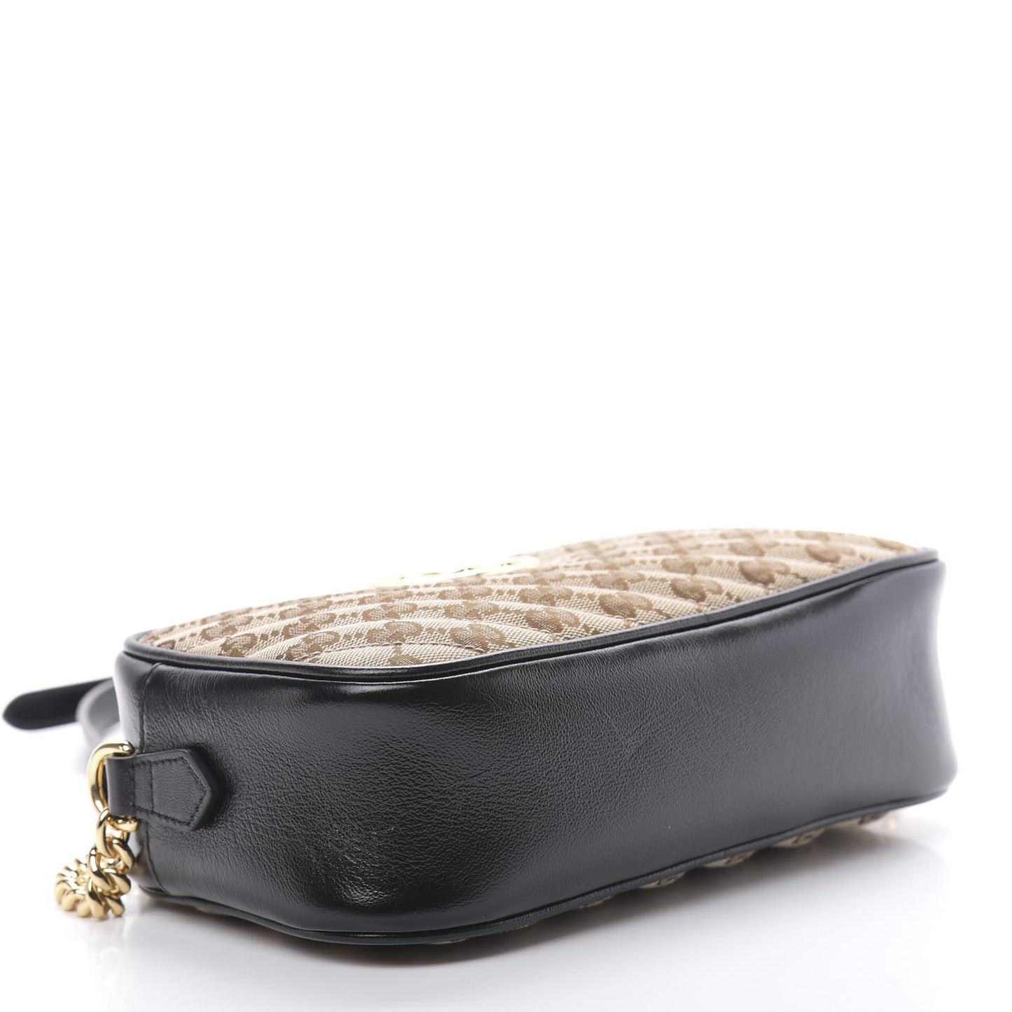 Monogram Matelasse Diagonal Small GG Marmont Chain Shoulder Bag Beige Black
