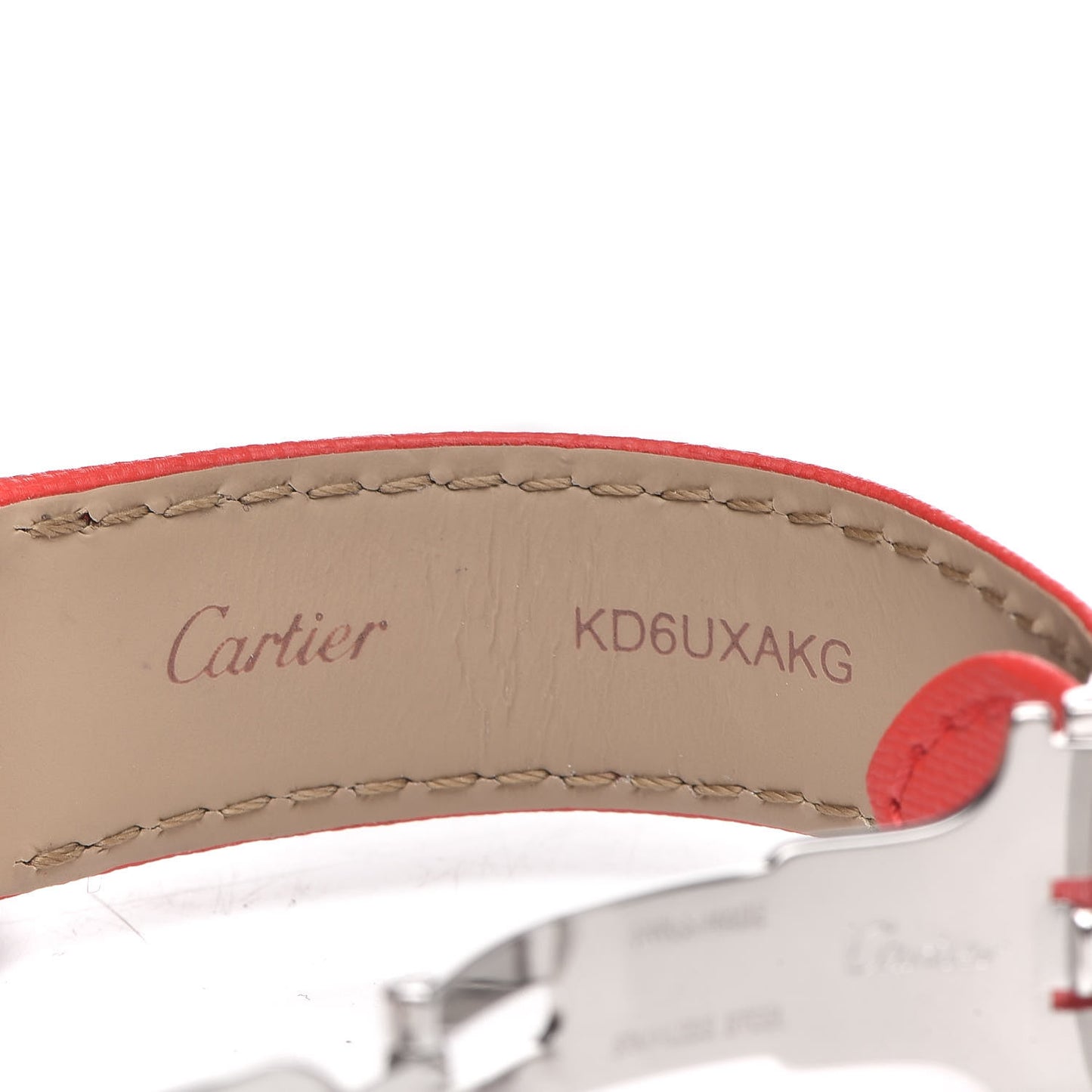Stainless Steel Calfskin 24mm Tank Solo Quartz Watch Red