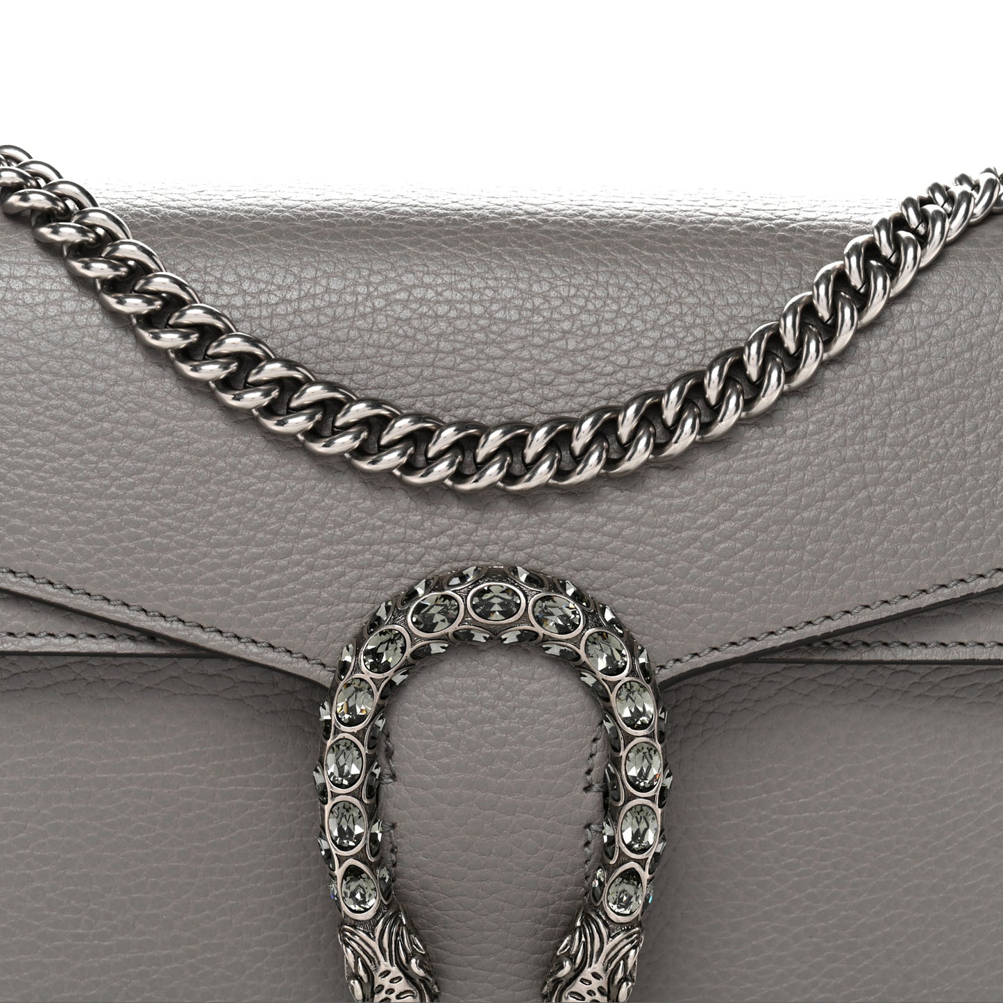 Pebbled Calfskin Small Dionysus Shoulder Bag Dusty Grey