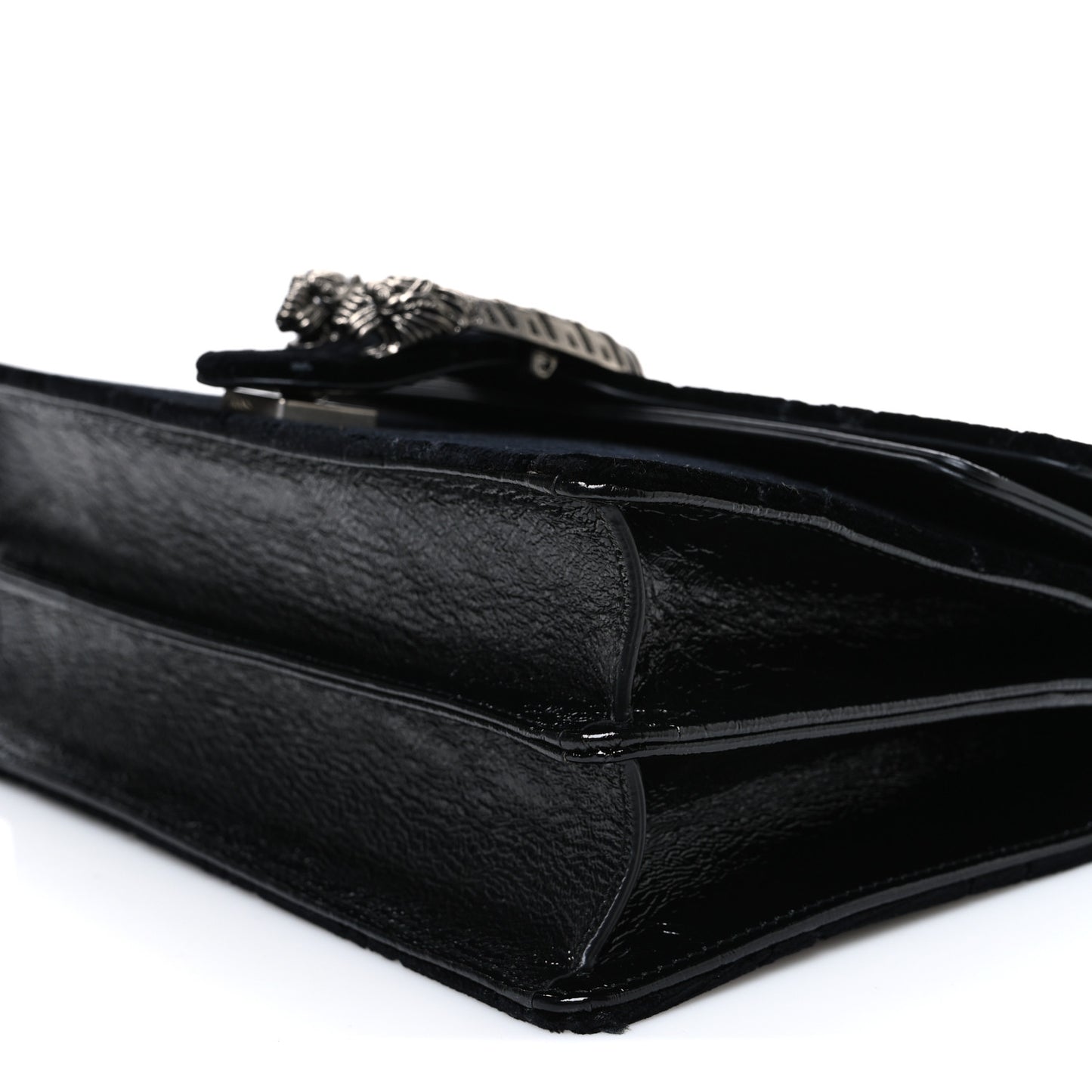 Velvet GG Monogram Small Dionysus Shoulder Bag Black