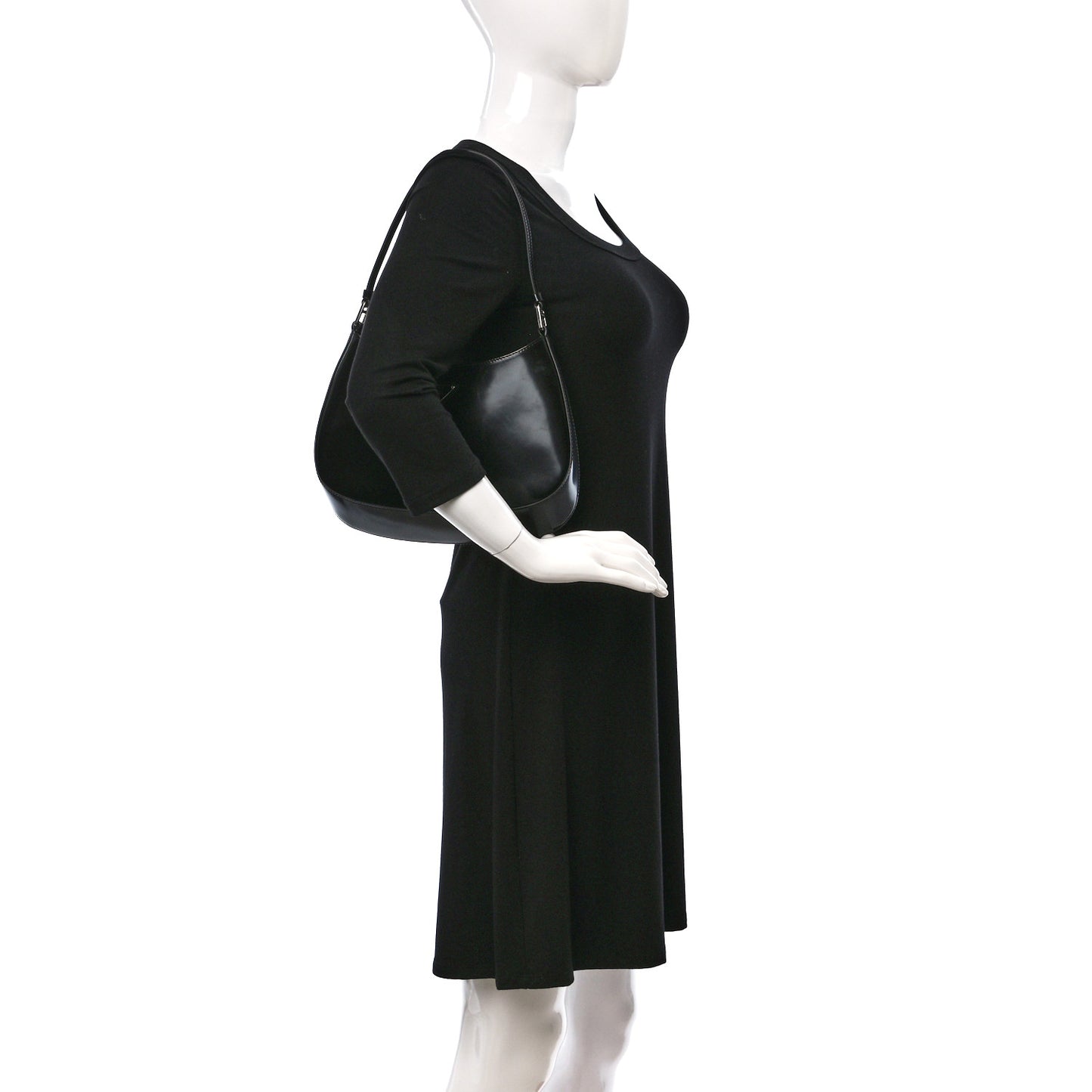 Spazzolato Cleo Shoulder Bag Black