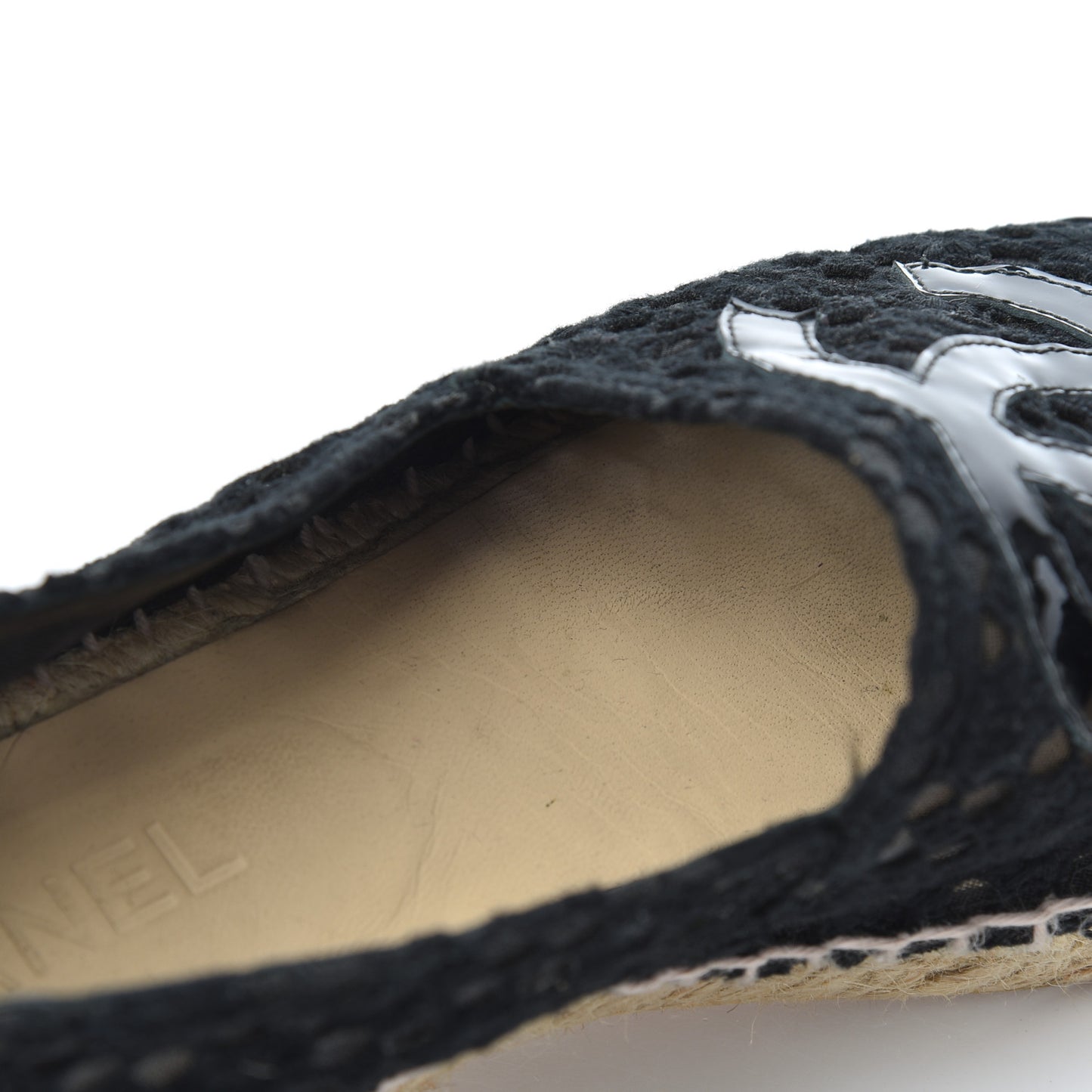 Lace Patent CC Espadrilles 38 Black