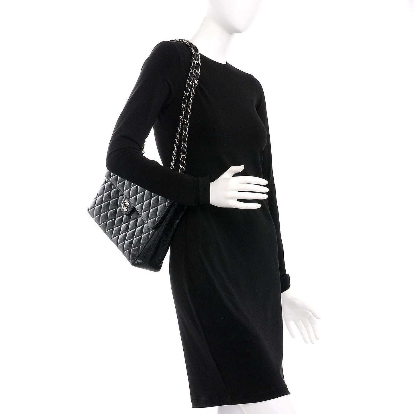 Caviar Quilted Jumbo Single Flap Black