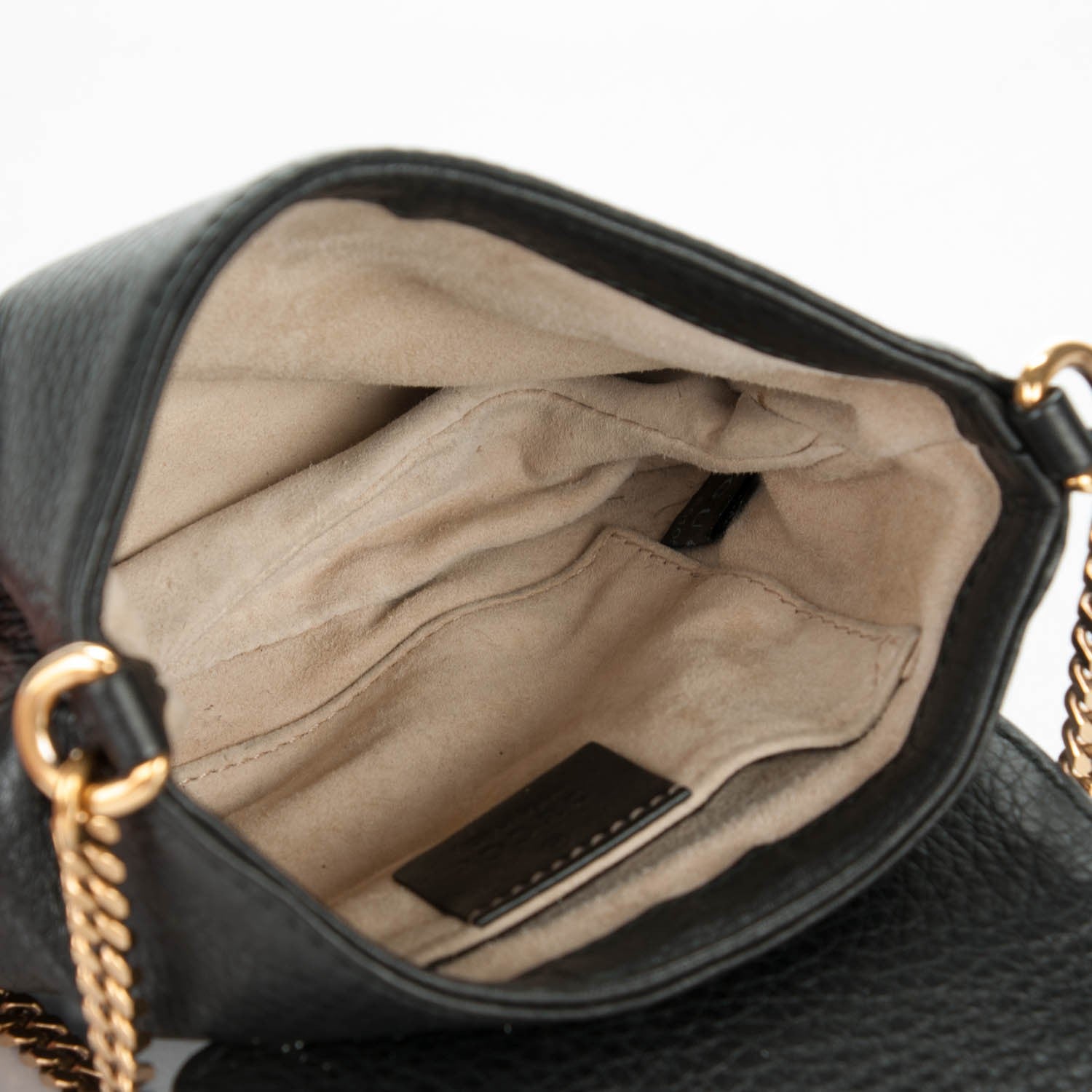 Gucci Pebbled Calfskin Small 1973 Chain Shoulder Bag Black 5 of 7