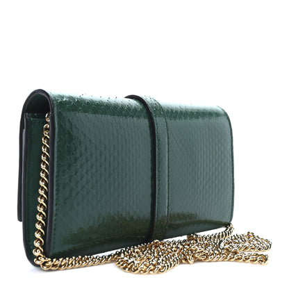 Gucci Snakeskin Jackie 1961 Chain Wallet Green 4 of 11