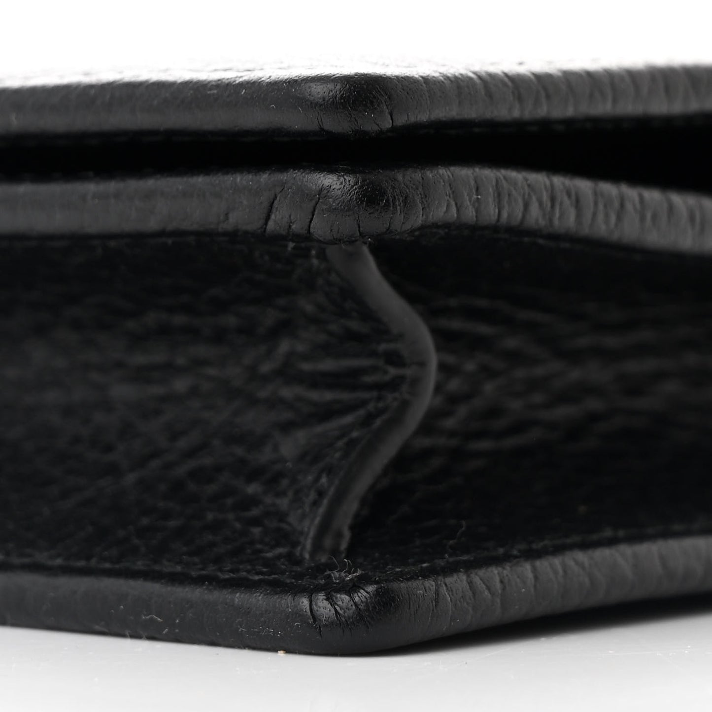 Calfskin Mini GG Marmont Chain Wallet Black