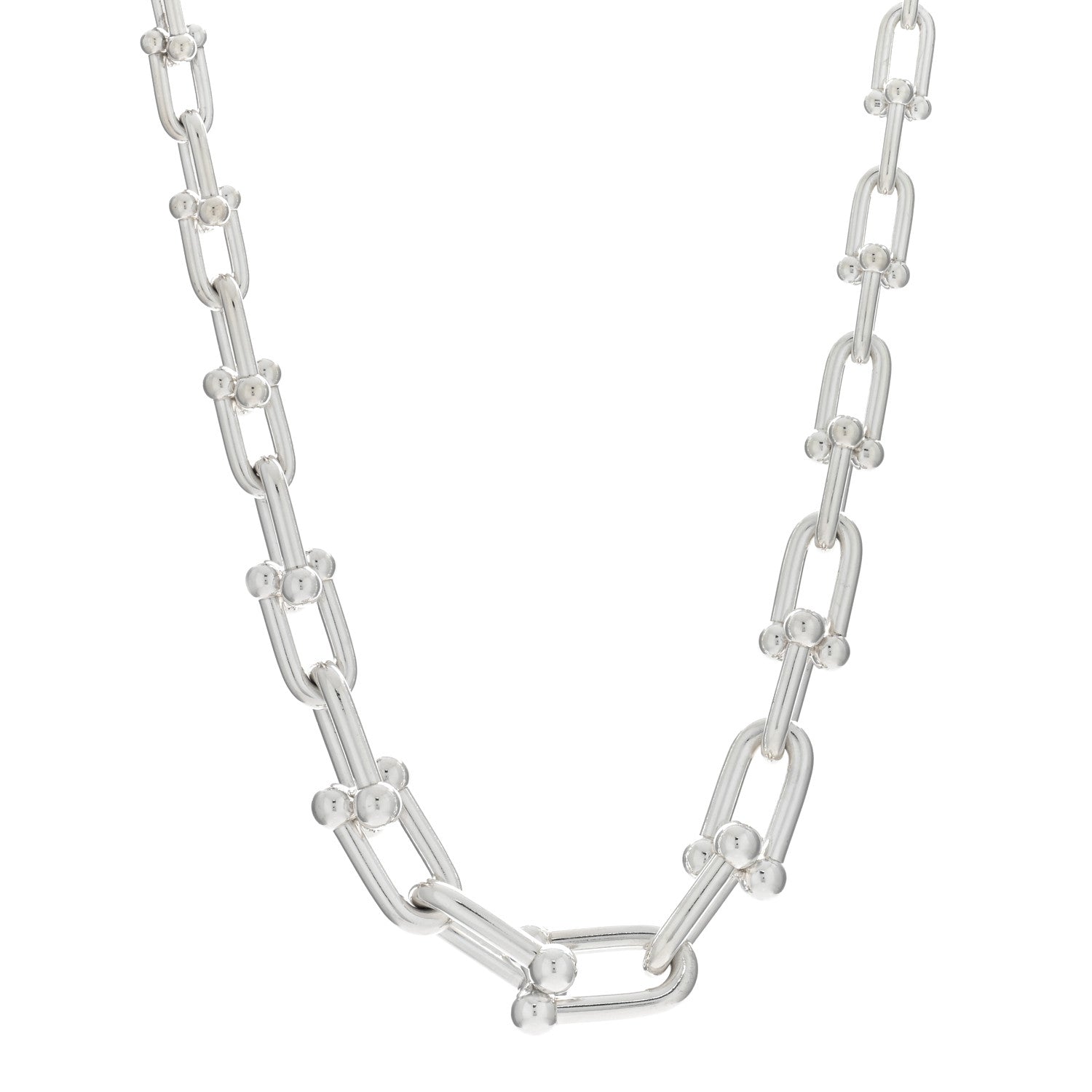 Tiffany Sterling Silver HardWear Graduated Link Necklace 1 of 4