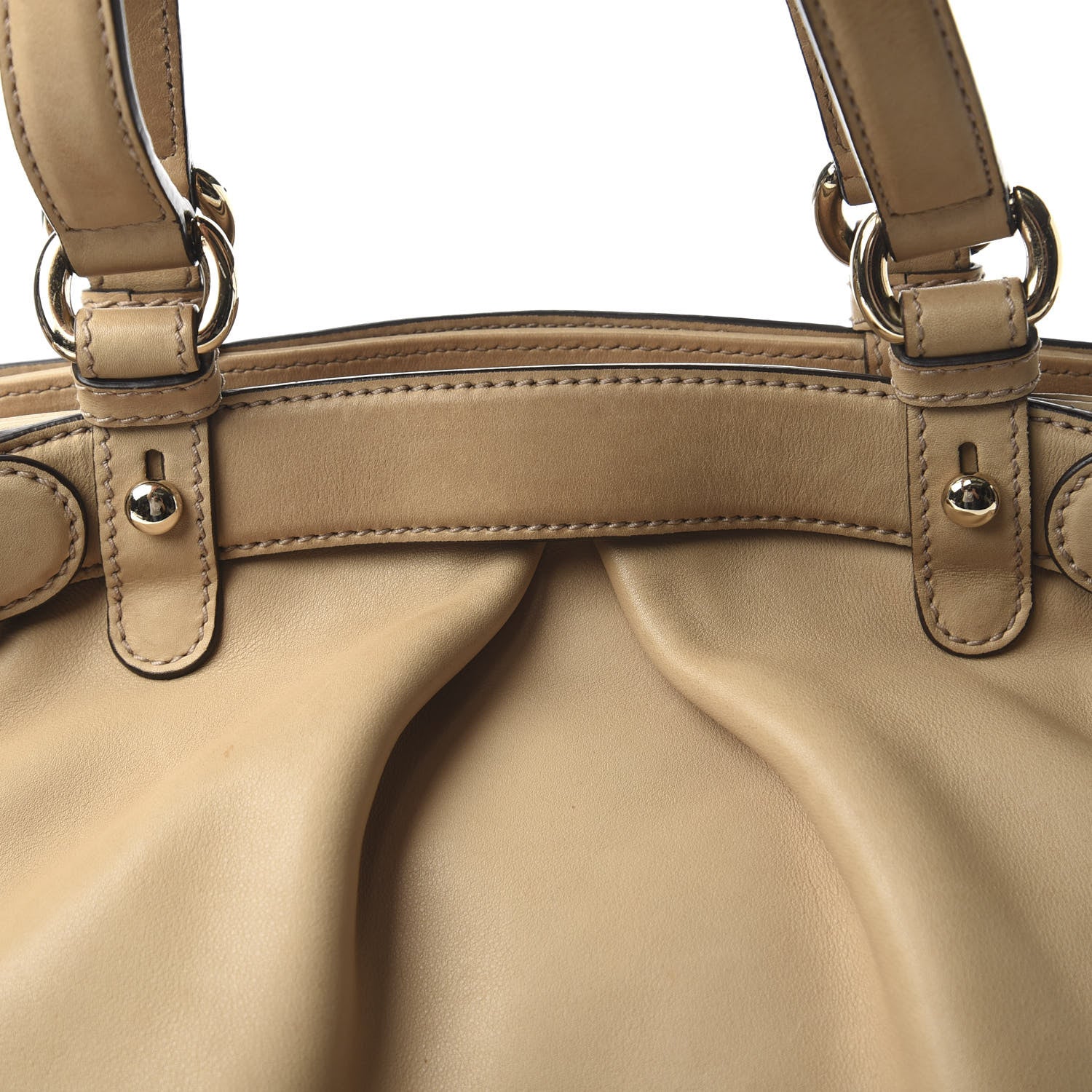 Gucci Calfskin Medium Bamboo Buckle Tote Beige 9 of 9