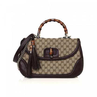Gucci Monogram Large New Bamboo Top Handle Bag Brown 1 of 13