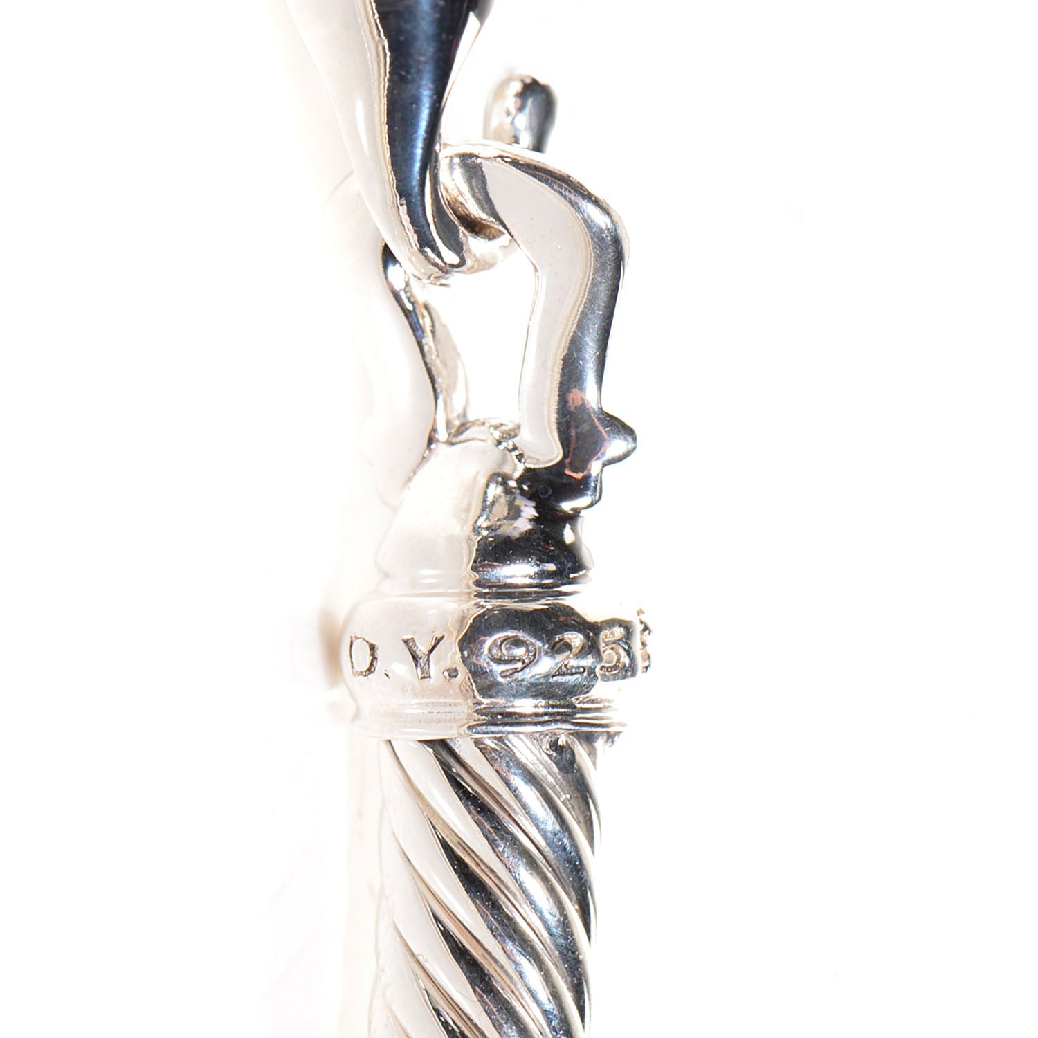 David Yurman Sterling Silver Diamond 5mm Cable Buckle Bracelet 3 of 6
