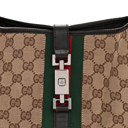 Gucci Monogram Web Jackie O Hobo Dark Brown 8 of 16