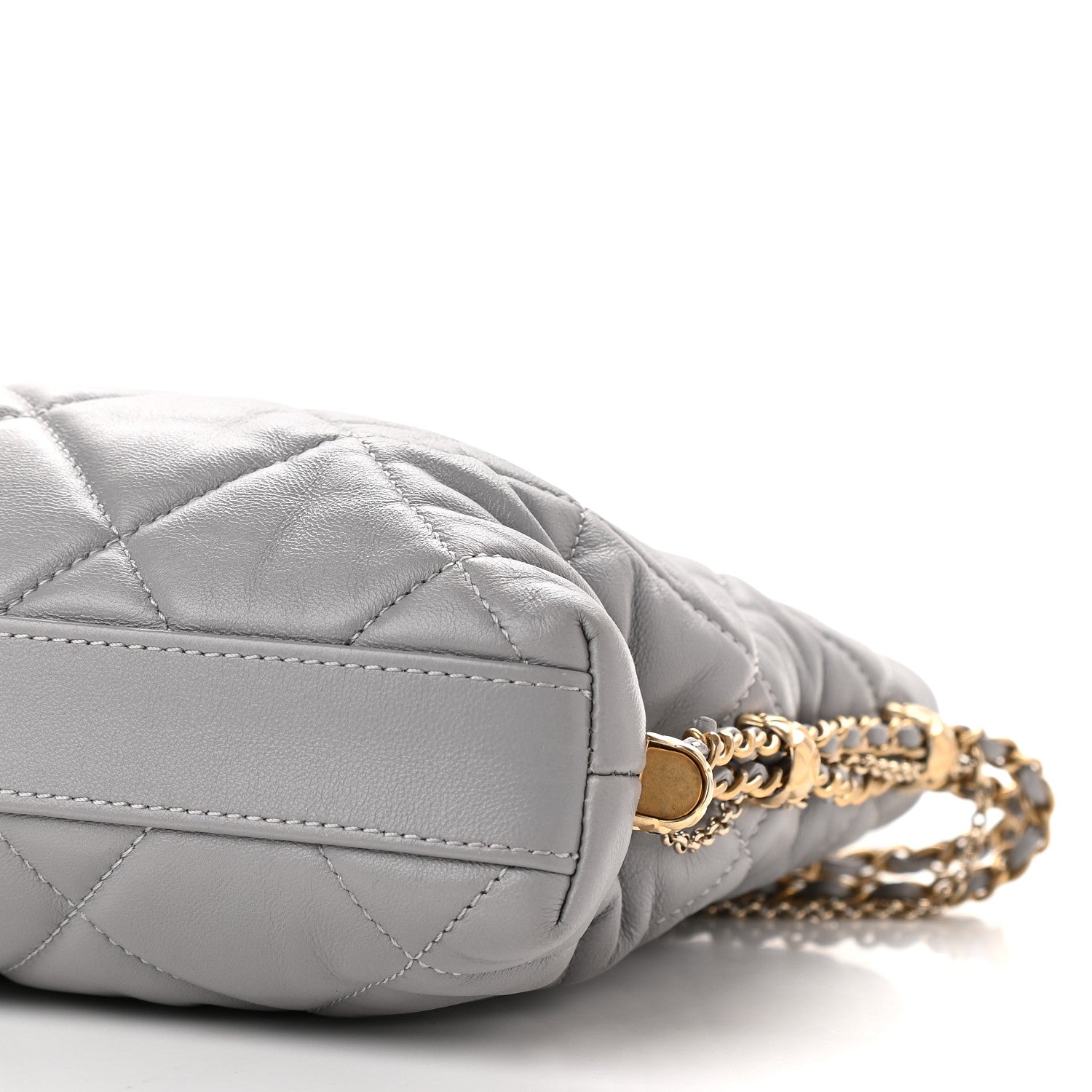 Chanel Lambskin Quilted Crush on Chains Hobo Grey 9 of 9