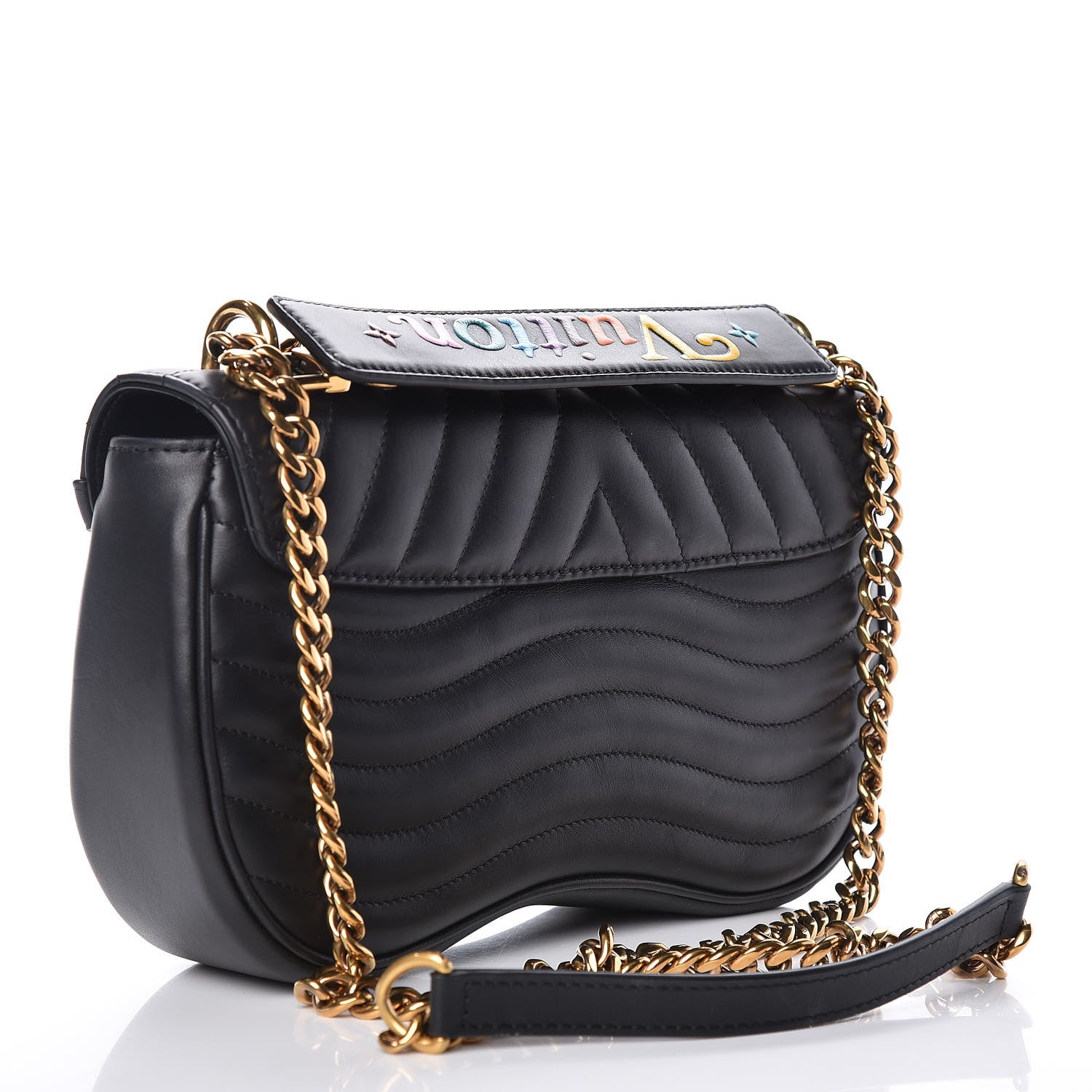 Louis Vuitton Calfskin New Wave Chain MM Black 3 of 11