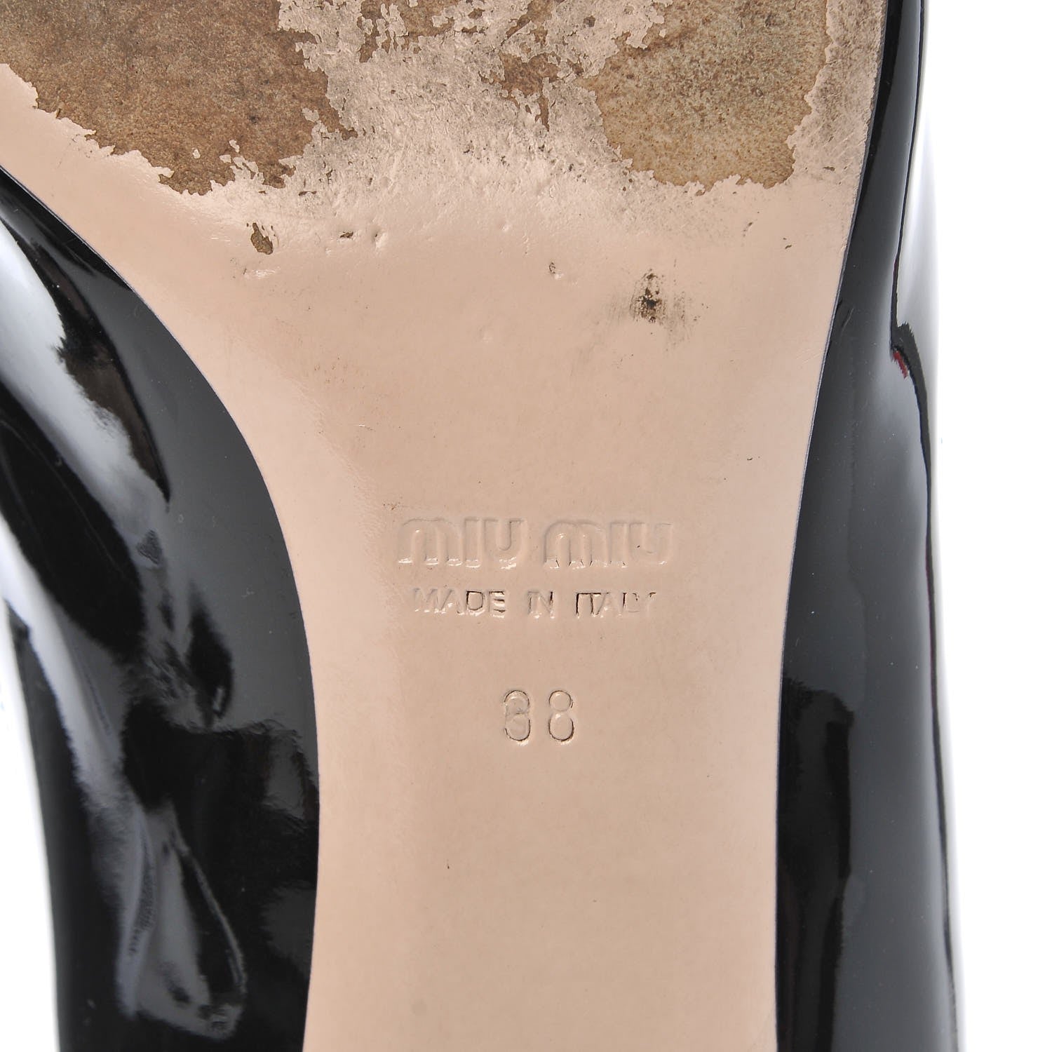 Miu Miu Vernice Crystal Jeweled Pumps 38 Black 8 of 13