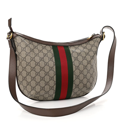 Gucci GG Supreme Monogram Web Small Ophidia Half Moon Hobo Brown 3 of 11