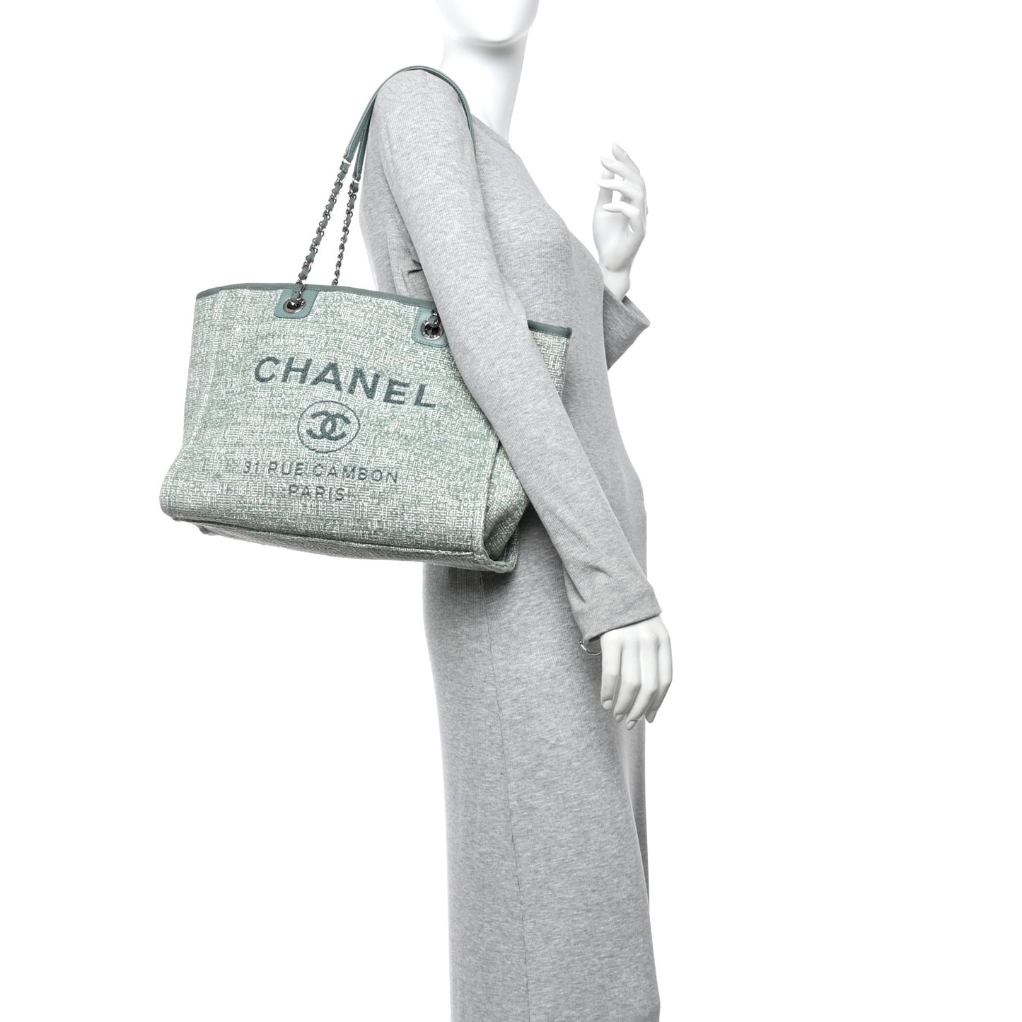 Canvas Small Deauville Tote Green