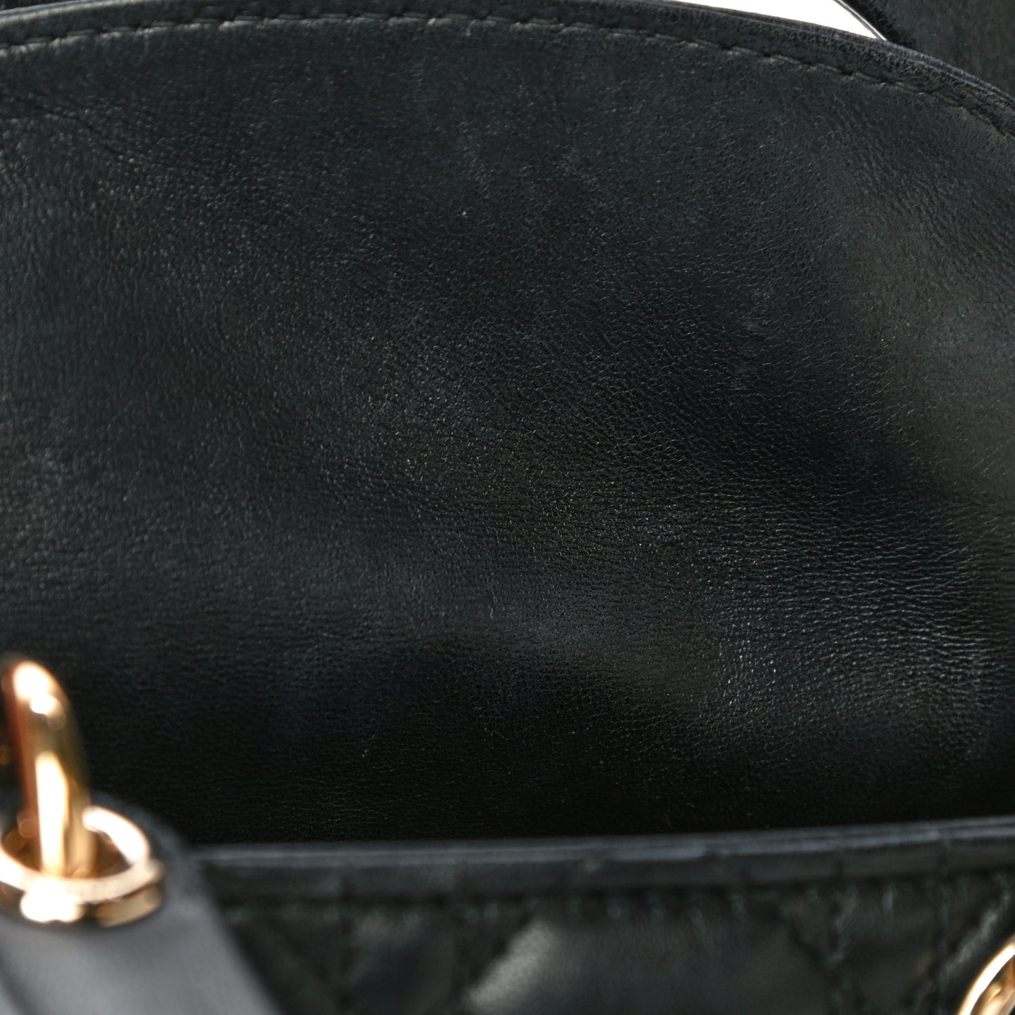 Lambskin Cannage Mini Lady Dior Black