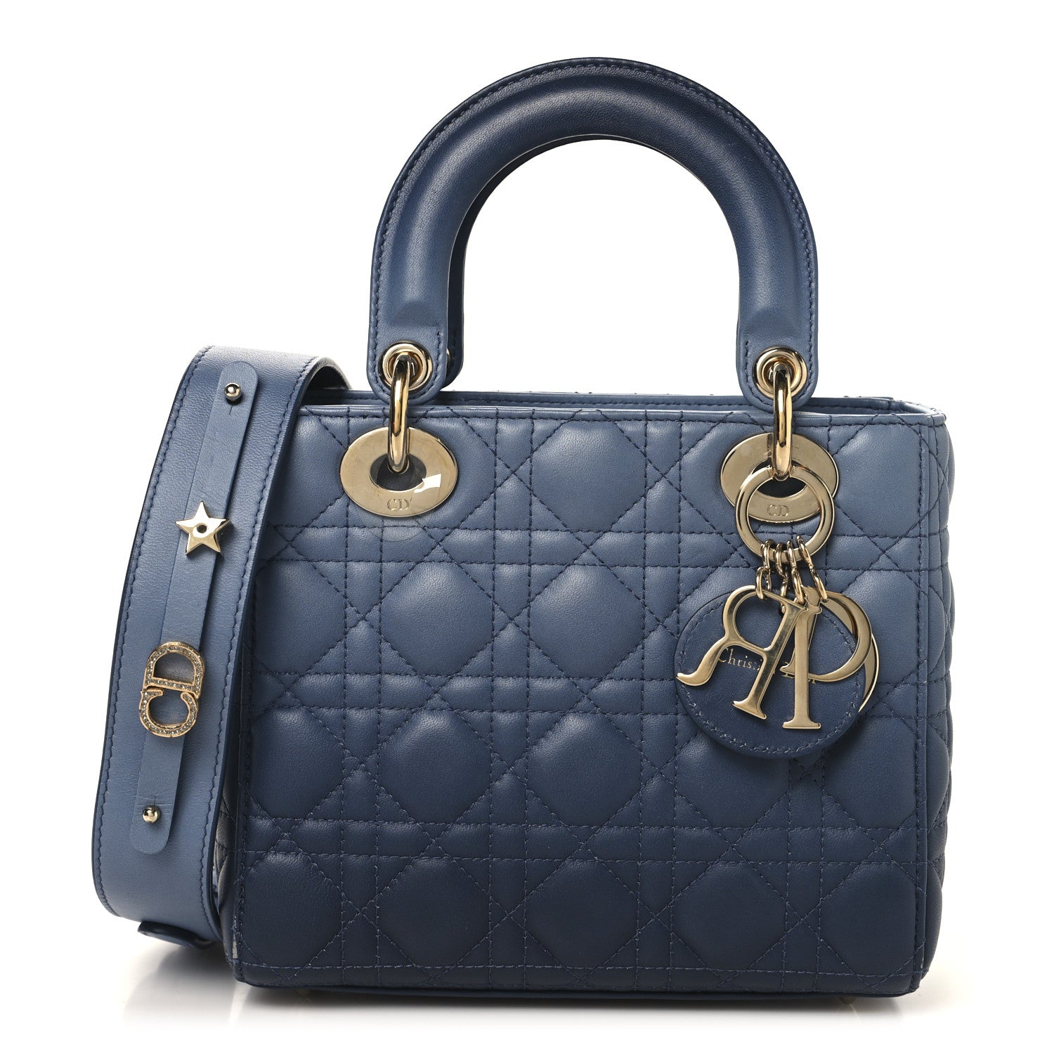 Christian Dior Lambskin Cannage Gradient Small My ABCDior Lady Dior Indigo Blue 1 of 13