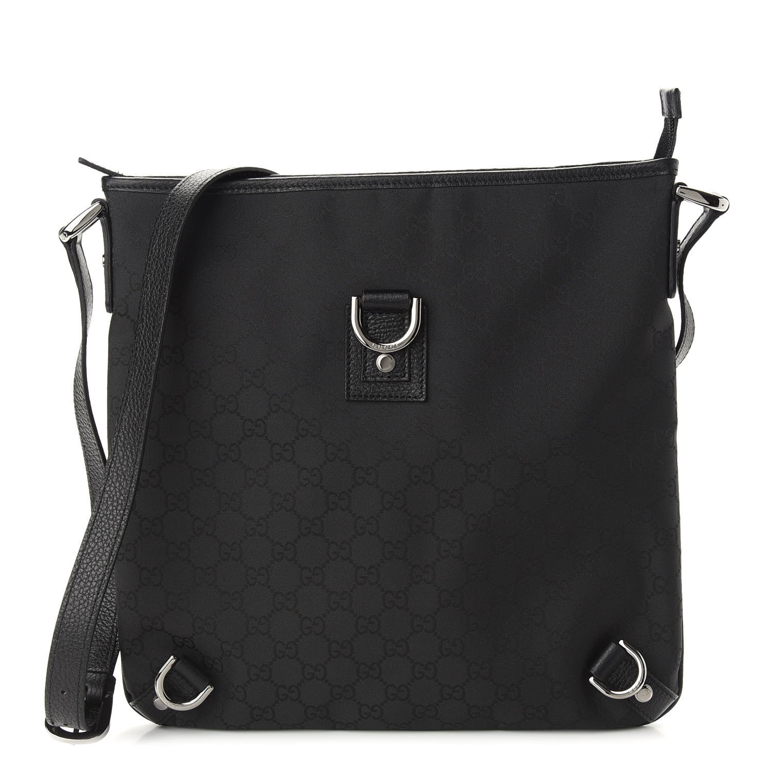 Gucci Nylon Monogram Abbey Messenger Bag Black 1 of 8