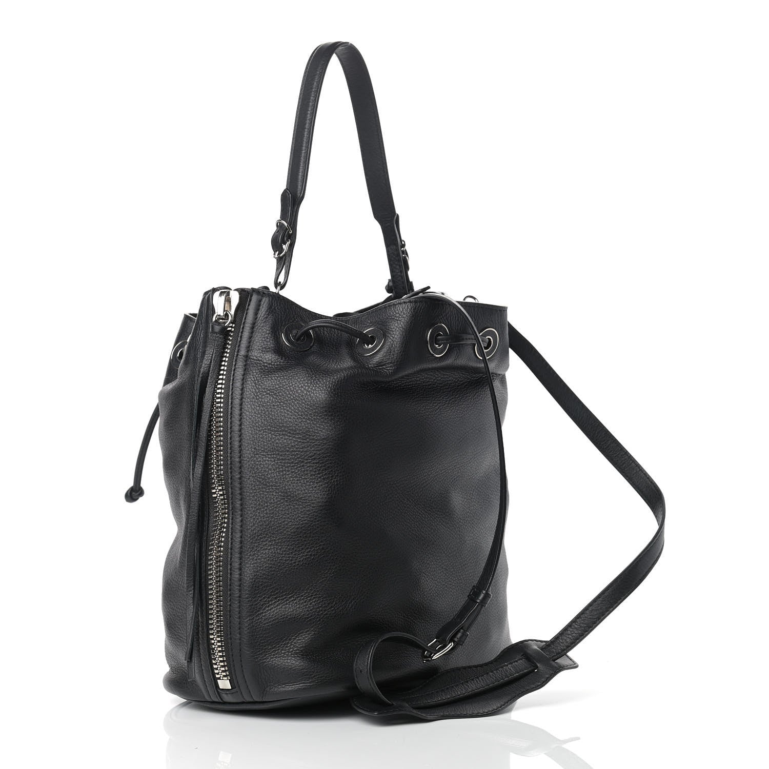 Balenciaga Veau Papier Plate Small Bucket Bag Black 3 of 9