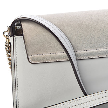 Chloe Suede Calfskin Small Faye Shoulder Bag Airy Grey 11 of 12