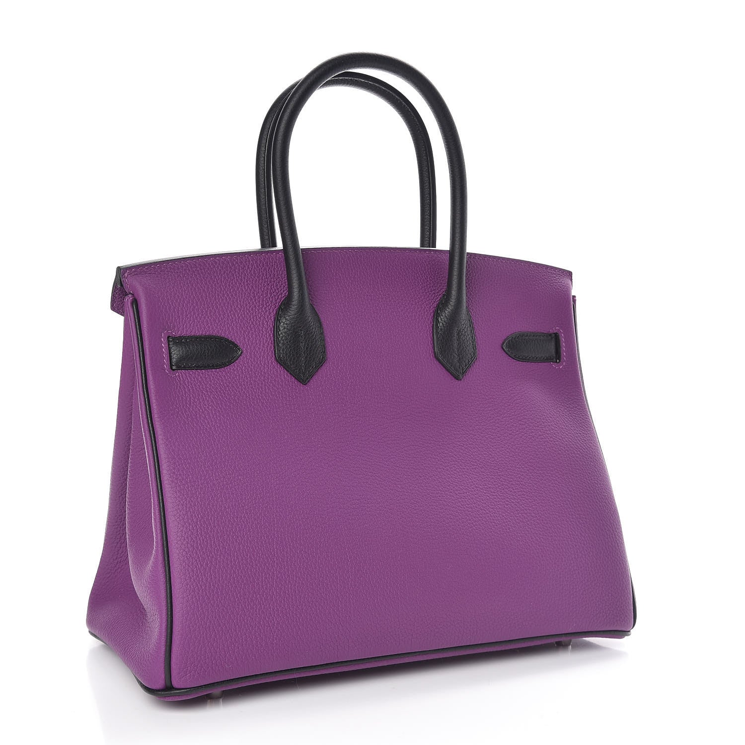 Hermes Togo Bi-Color Horseshoe Birkin 30 Anemone Black 3 of 34