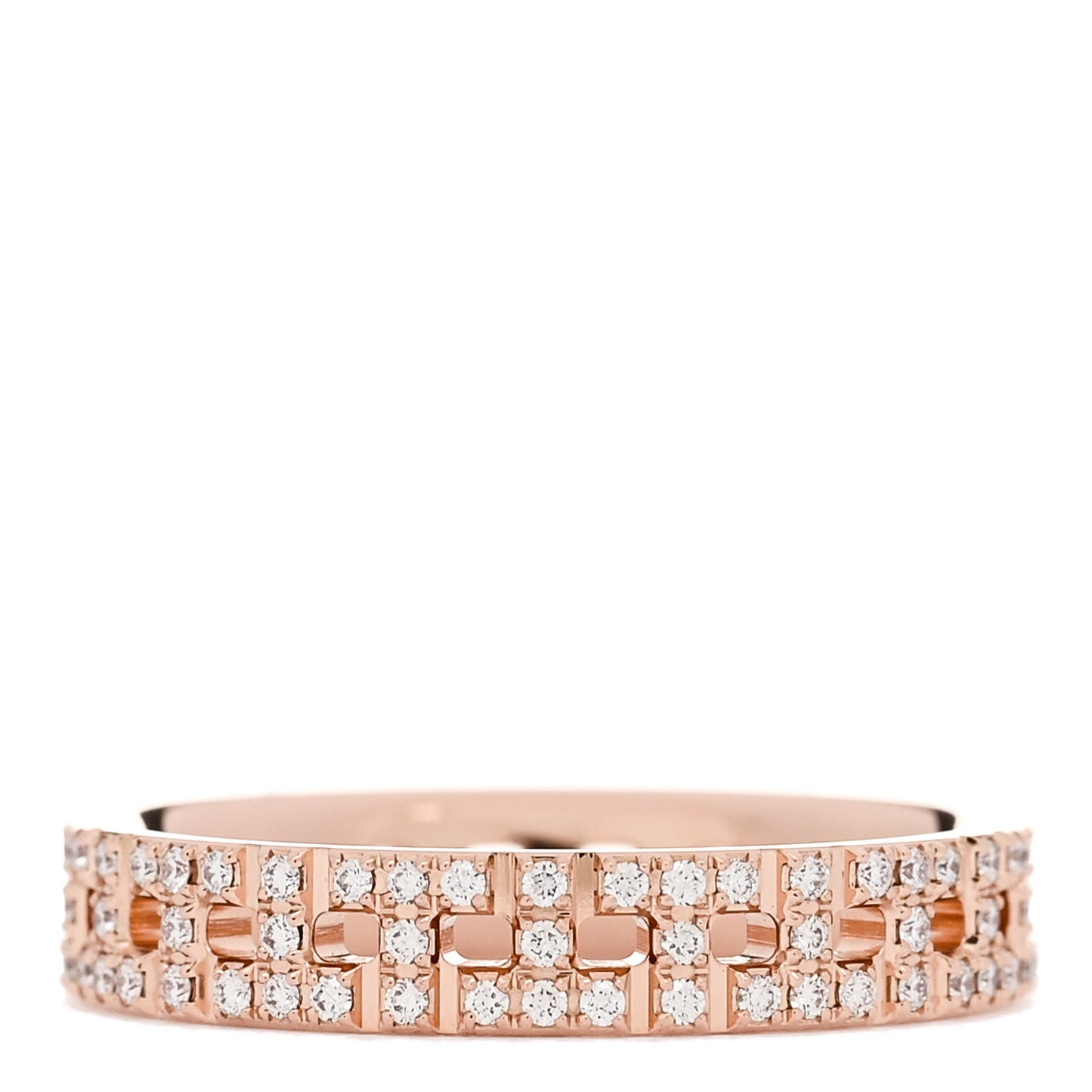18K Rose Gold Diamond Narrow T True Band Ring 49 5