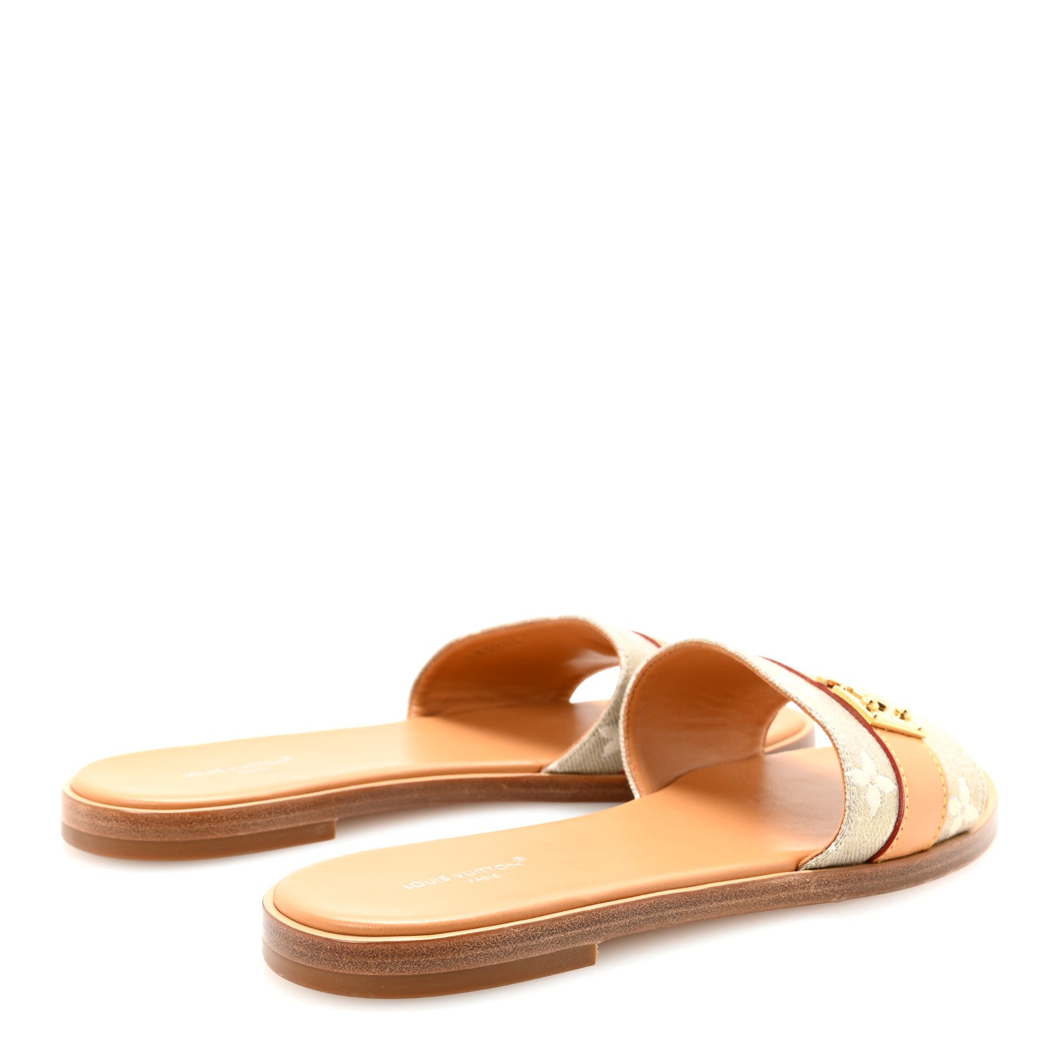 Louis Vuitton Monoglam Lock It Flat Mule 36.5 Gold 5 of 9
