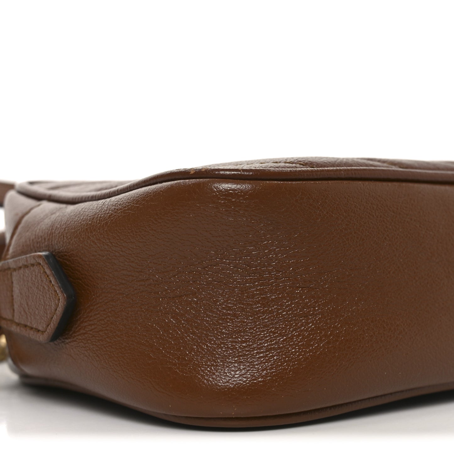 Glazed Calfskin Matelasse Diagonal Mini GG Marmont Chain Shoulder Bag Cuir