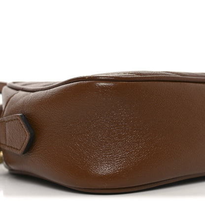 Gucci Glazed Calfskin Matelasse Diagonal Mini GG Marmont Chain Shoulder Bag Cuir 9 of 11