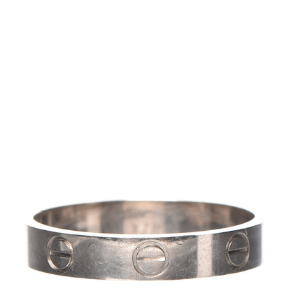 Cartier 18K White Gold 4mm LOVE Wedding Band Ring 56 7.5 1 of 5