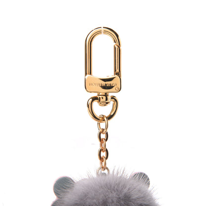 Louis Vuitton Calfskin Mink Fur Wild Koala Bag Charm Key Holder Rose Clair 5 of 5