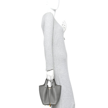 Hermes Taurillon Clemence Picotin Lock 18 PM Gris Meyer 2 of 10