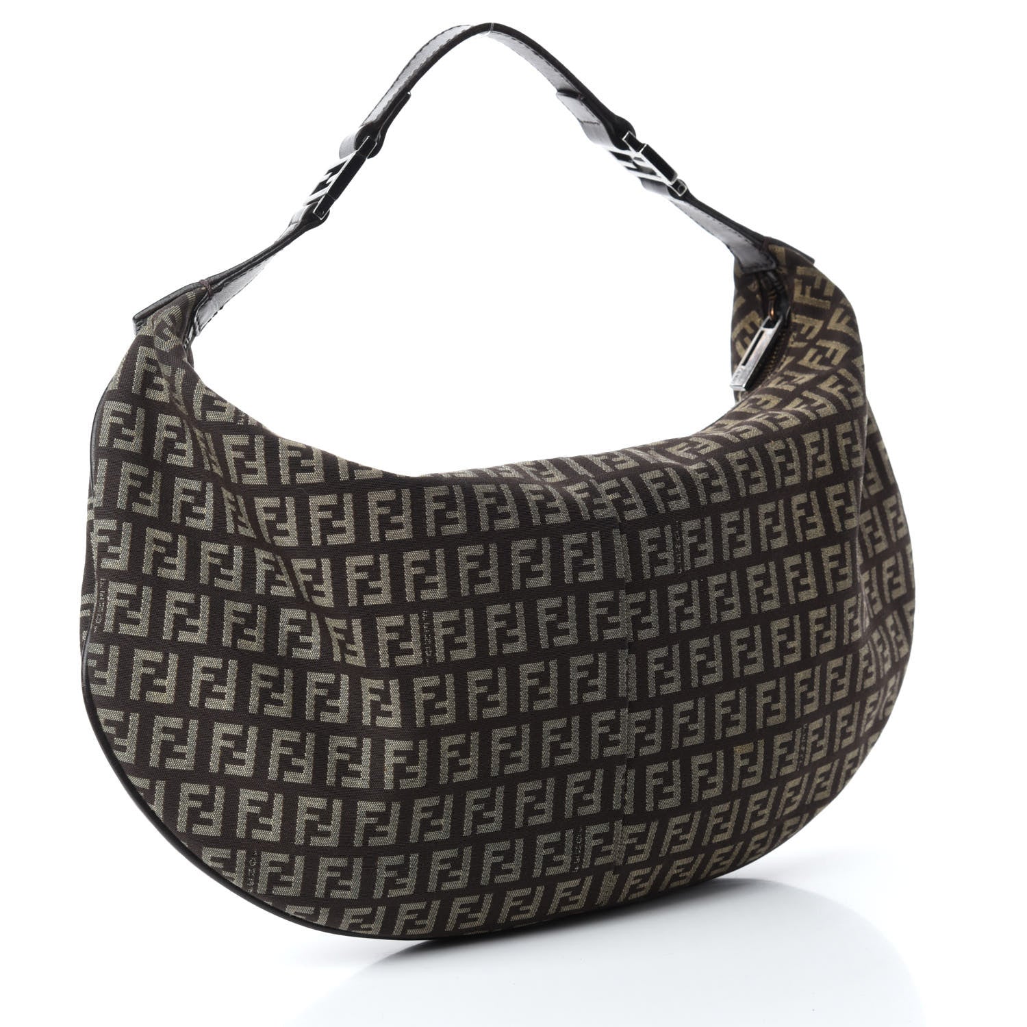 Fendi Zucchino Vitello Medium Chef Hobo Testa di Moro Beige 3 of 9