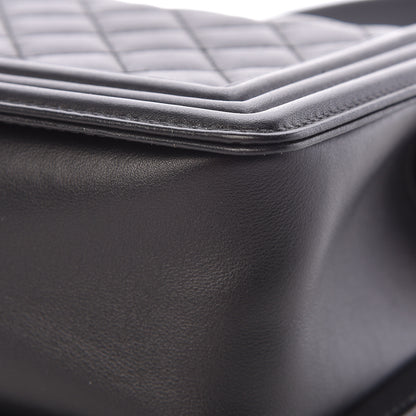 Chanel Lambskin Quilted Medium Boy Flap Black 12 of 13