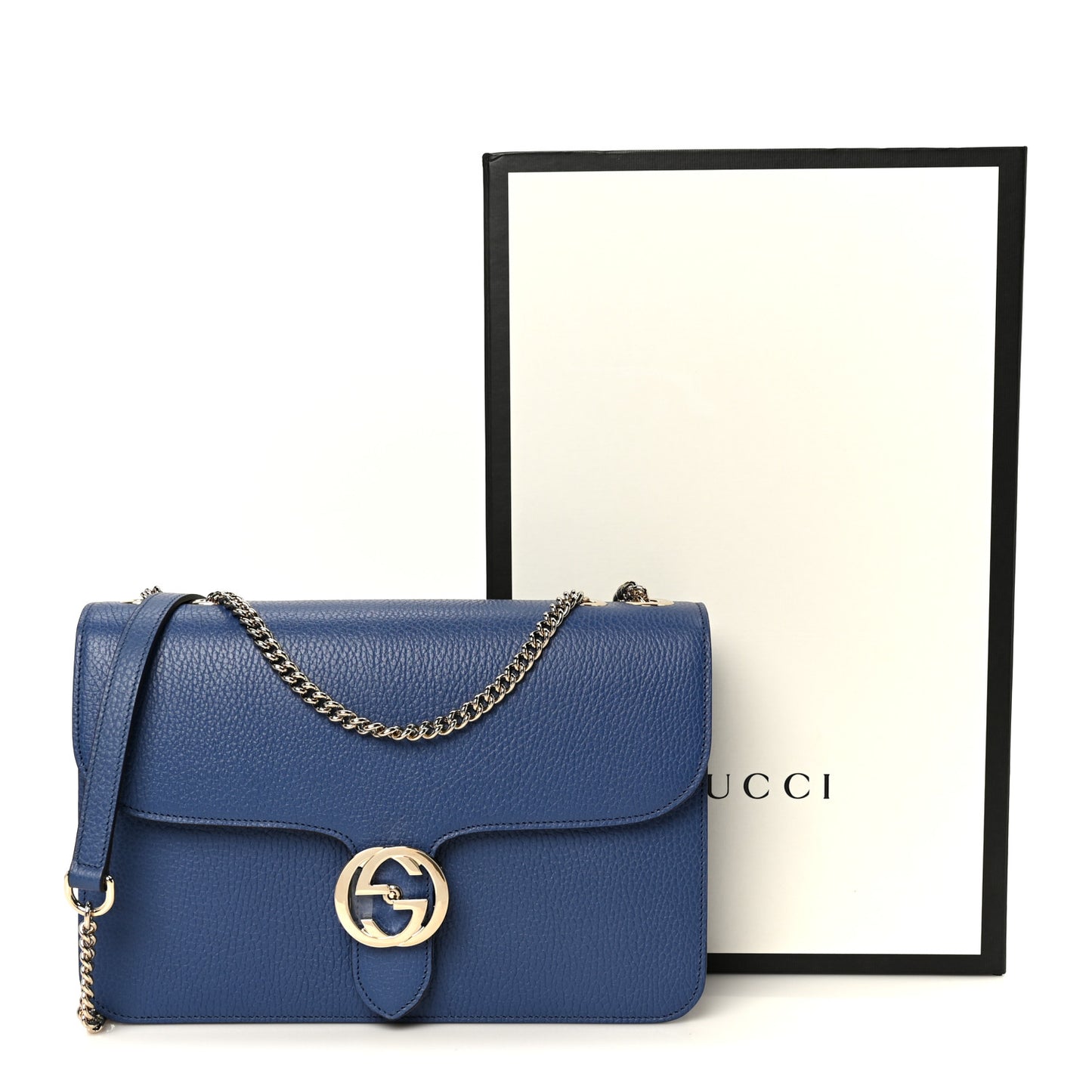 Dollar Calfskin Small Interlocking G Shoulder Bag Caspian