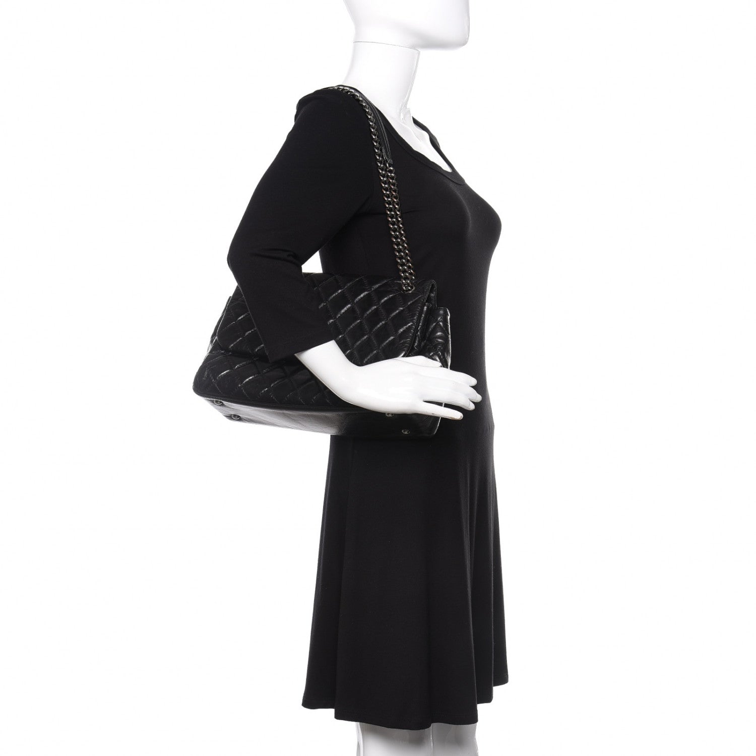 Chanel Glazed Calfskin Quilted Medium Lady Pearly Flap Black 2 of 13