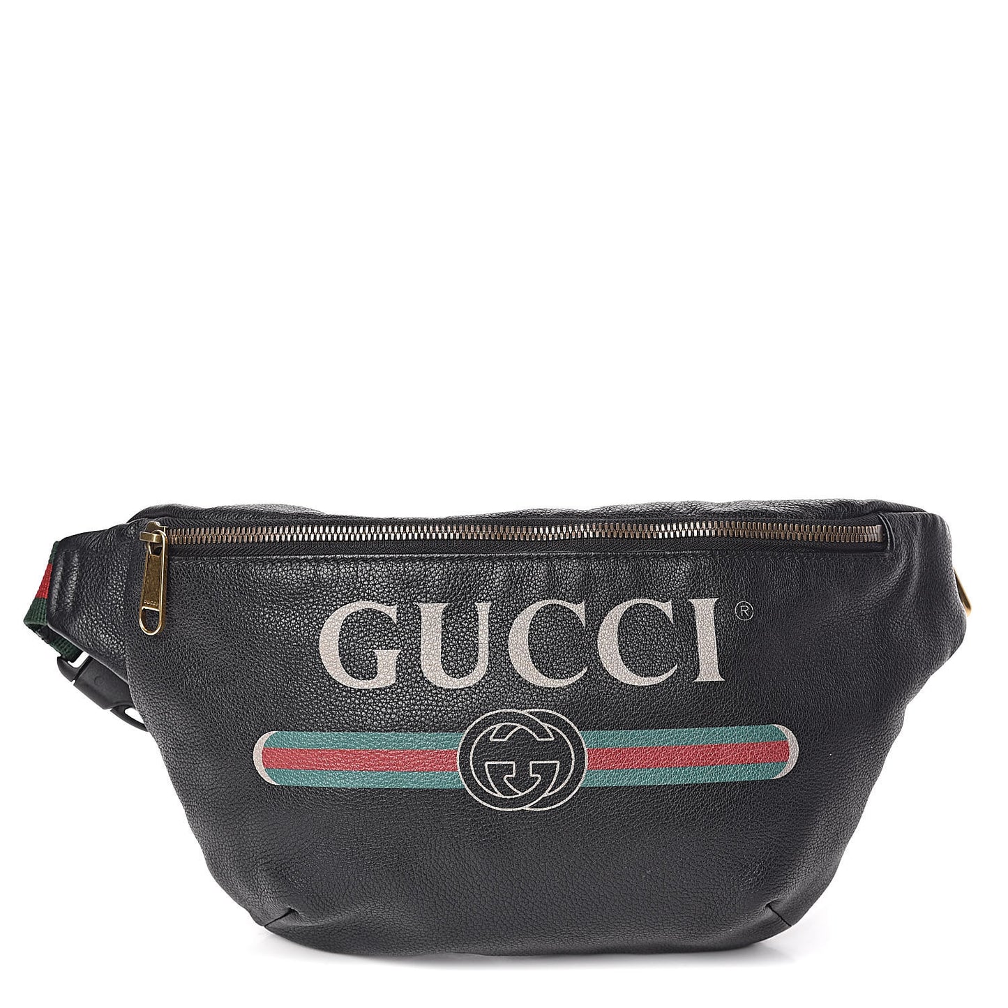 Grained Calfskin Logo Belt Bag Black