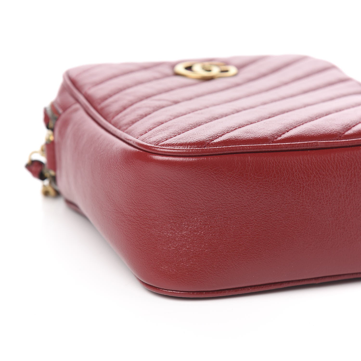 Gucci Azalea Calfskin Matelasse Diagonal Tall GG Marmont Crossbody Bag Romantic Cerise 8 of 9