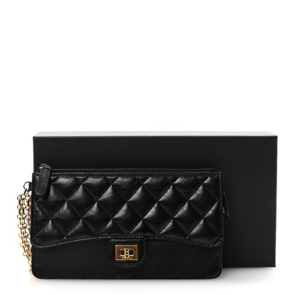 Chanel Aged Calfskin Quilted 2.55 Reissue Pouch With Chain Handle Black 8 of 8