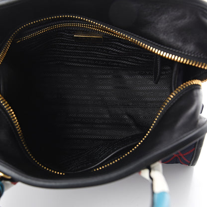 Prada Tessuto Nylon Quilted Impunturato Bauletto Baltico Fuoco 4 of 8