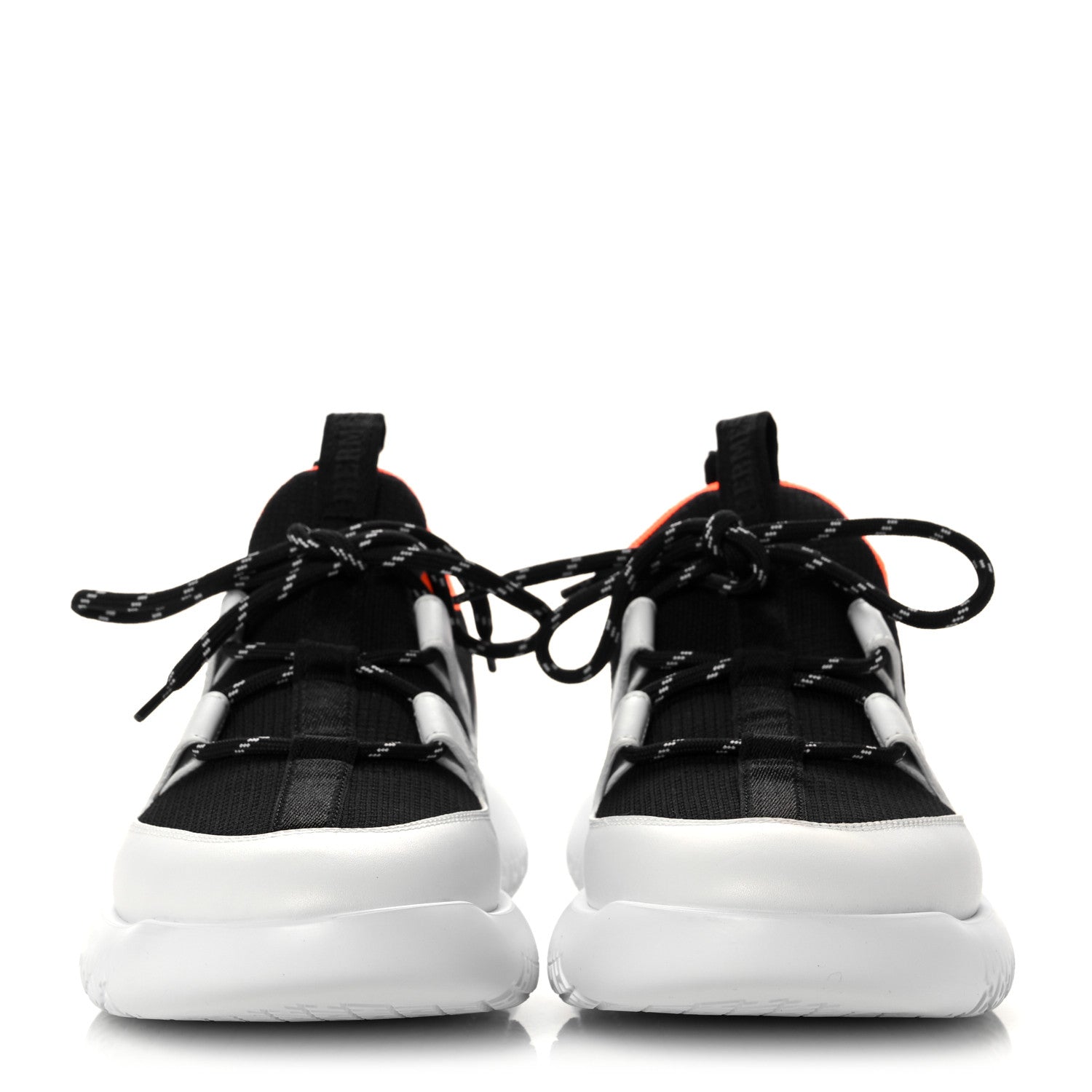 Hermes Technical Canvas Suede Goatskin Womens Duel Sneakers 37 Black White 2 of 8