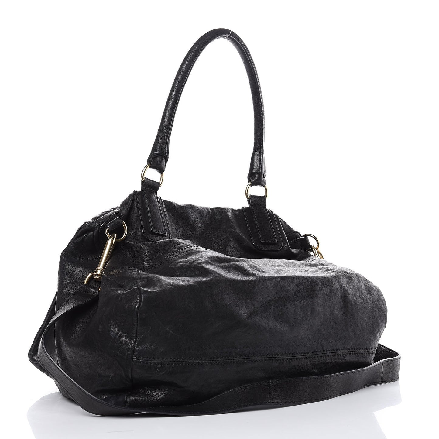 Washed Lambskin Large Studded Pandora Black