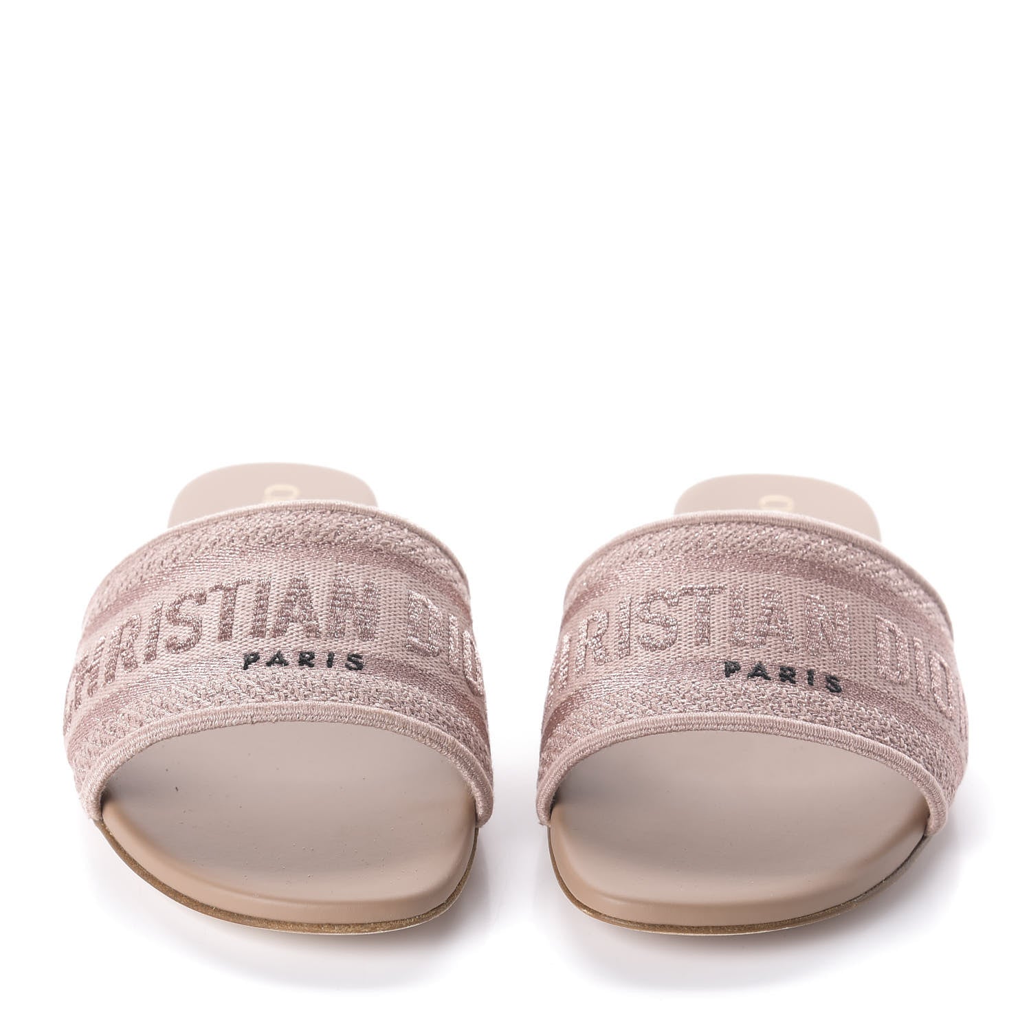 Christian Dior Cotton Embroidered Dway Mules Slide Sandals 37 Rose Des Vents 2 of 9