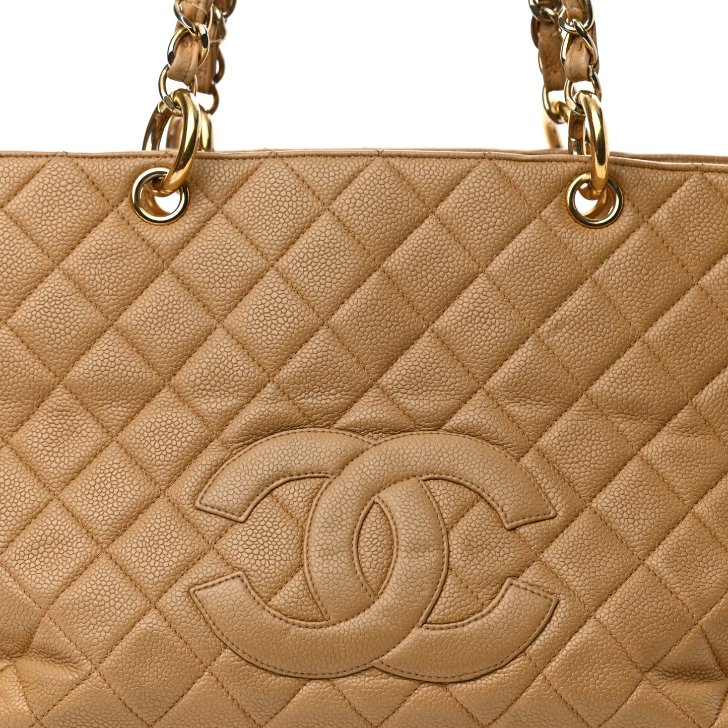 Caviar Quilted Grand Timeless Tote GTT Beige