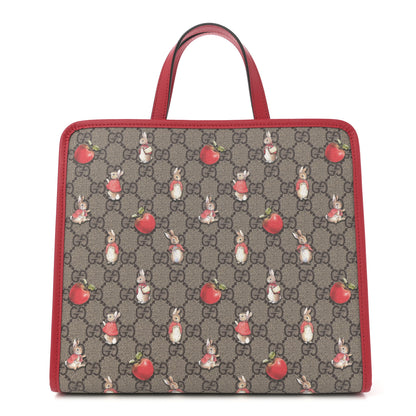 Gucci X Peter Rabbit GG Supreme Monogram Rabbit Apple Childrens Tote Beige Ebony Multicolor Bright Hibiscus 1 of 10
