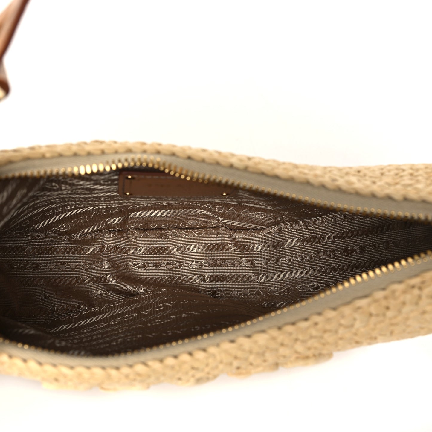 Yarn Raffia Effect Crochet Arque Shoulder Bag Natural